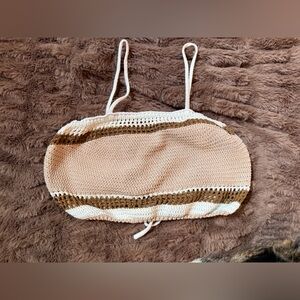 SHEIN Beige and Brown Knit Crop Top